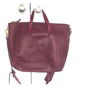 NWT Madewell Zip Top Transport Tote Cabernet